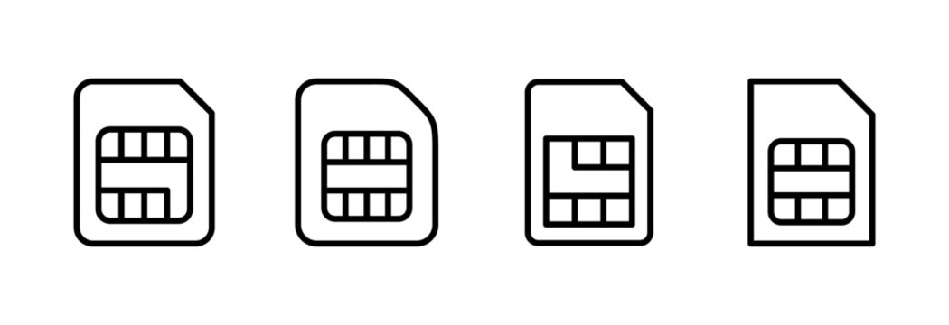 Sim card icon symbol for apps and websites. dual sim card sign and symbol