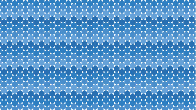 Abstract blue seamless geometric hexagon pattern background vector