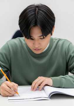 모의고사,mock exam,문제풀이,problem solving,시험,test,공부,study,수험생,exam student,OMR,answer sheet,연필,pencil,학습,learning,교육,education,시험준비,exam preparation,교재,textbook,집중,focus