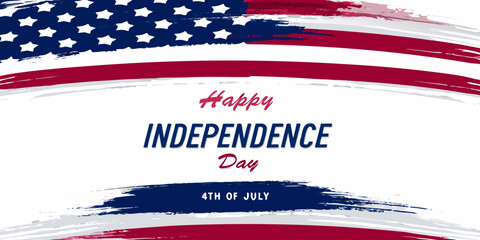american flag independence day greeting on white background © Rubel