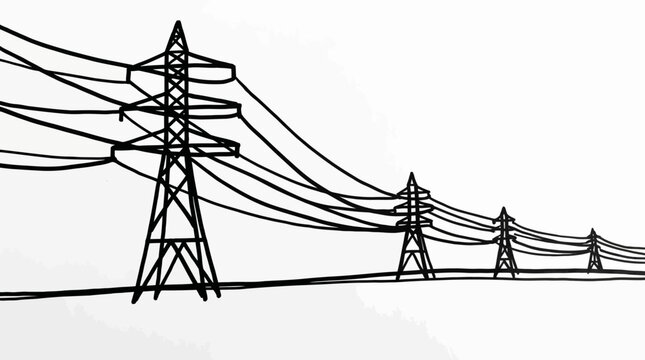 electricity pylon power line towers.