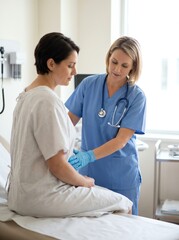 Obraz premium Healthcare Professional Checking a Patients Health During a Routine Medical Examination