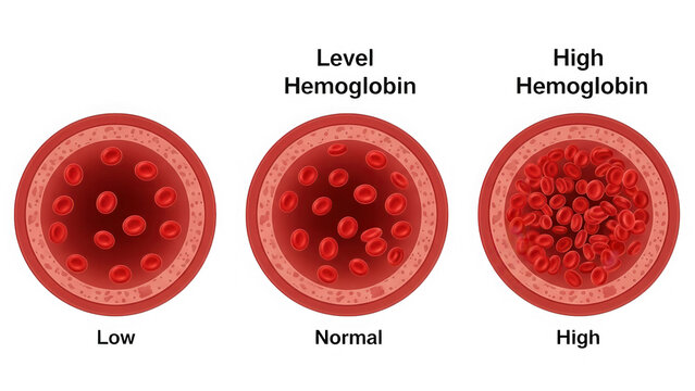 Medical diagram showing low to high blood sugar levels isolated on transparent background