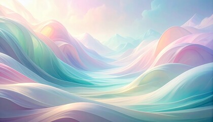 Fototapeta premium dreamy pastel landscape with rolling hills