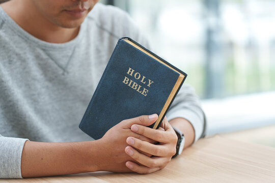 Christian Prayer With Bible For Religious Faith Worship Devotion And Spiritual Guidance