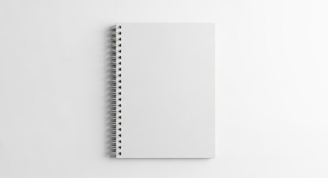 Spiral bound notebook on white background white notebook blank notebook empty notebook spiral binding