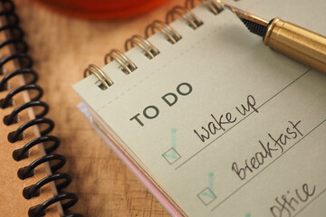 Fototapeta premium To do list with tasks for morning routine and work