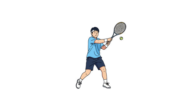 Master the court with a perfectly executed two-handed backhand shot.