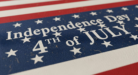 Fototapeta premium American Independence Day Banner: Patriotic Stars and Stripes