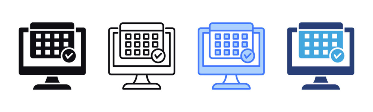 Online Booking icon sheet multiple style collection