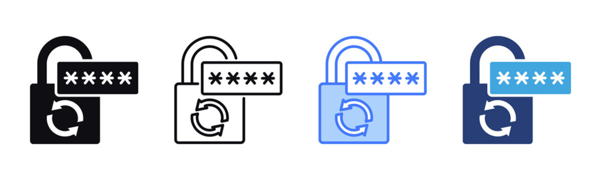 Password Reset icon sheet multiple style collection