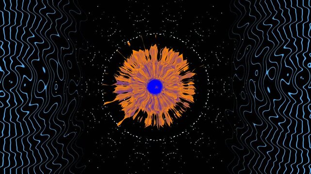 Abstract Orange and Blue Energy Burst Motion Graphics Background