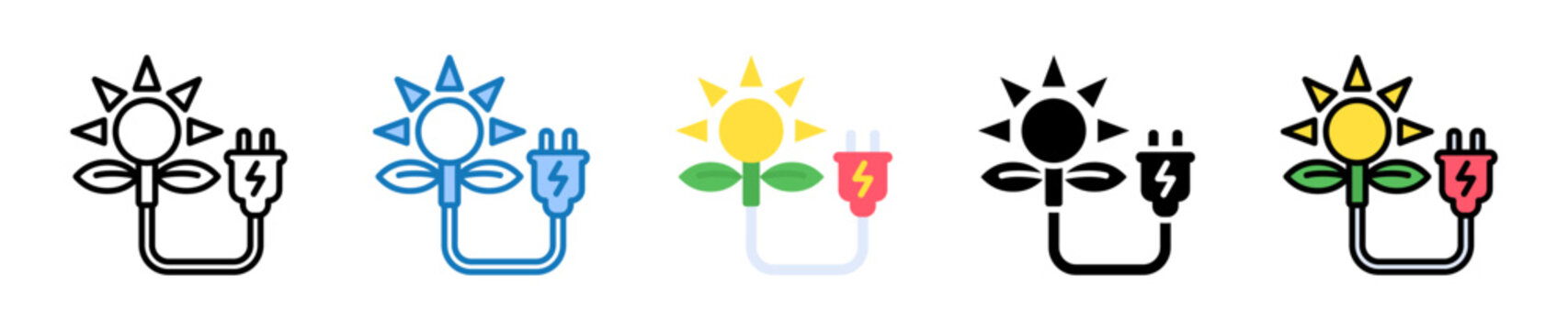 Clean Energy multiple style icons set design vector illustration. 