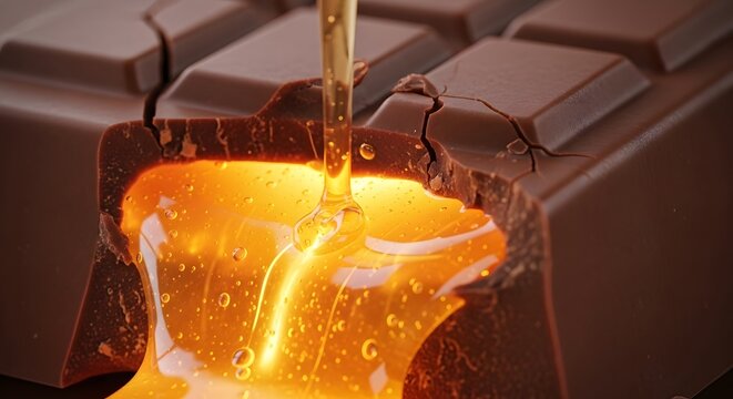 melted chocolate on a white background