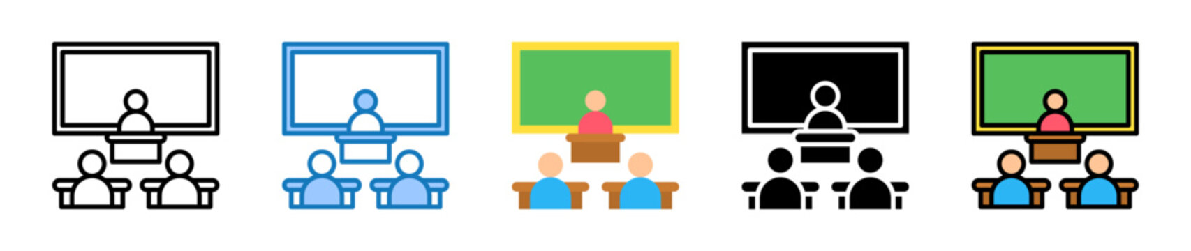 Classroom multiple style icons set design vector illustration. 