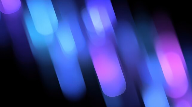 Abstract vibrant light streaks in blue and purple tones create a dynamic mood.
