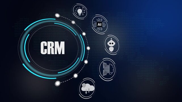 Customer Relationship Management CRM Business Process Infographic Template.