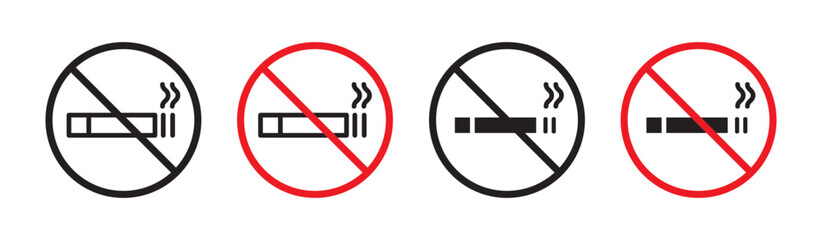 No smoking cigarette sign in flat style. Basic vector symbol illustration © sadid
