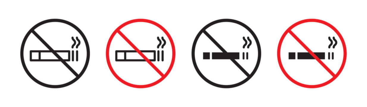 No smoking cigarette sign in flat style. Basic vector symbol illustration