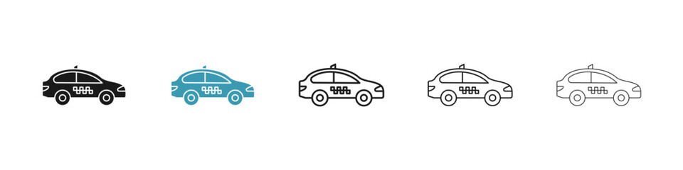 Fototapeta premium Taxi icon in flat style. Basic vector symbol illustration