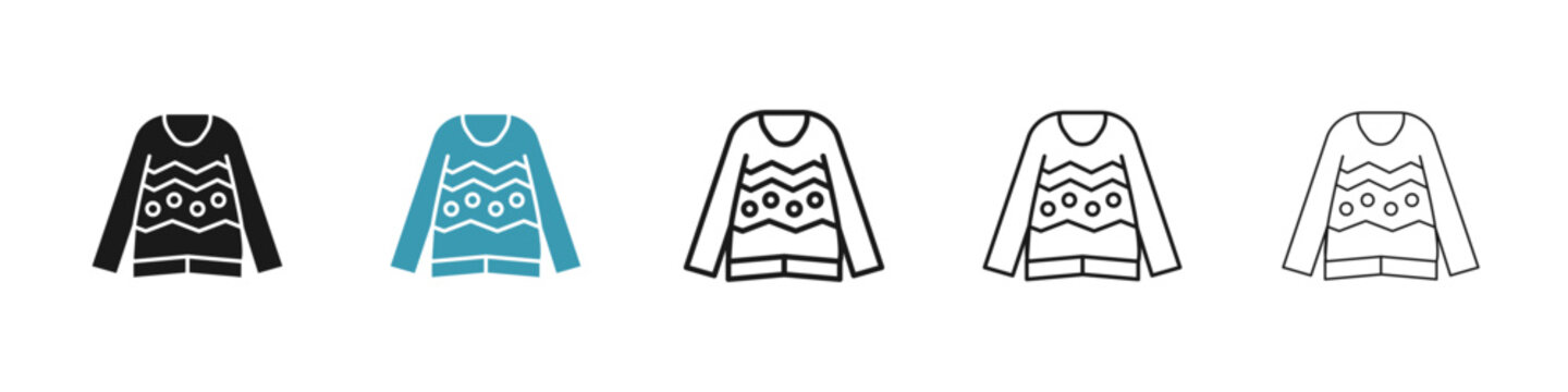 Sweater icon in flat style. Basic vector symbol illustration