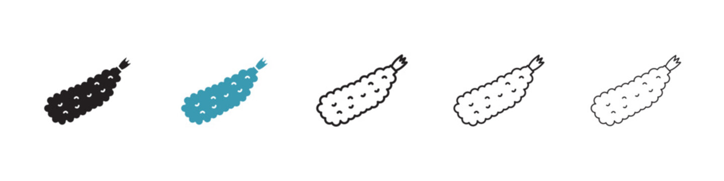 Tempura icon in flat style. Basic vector symbol illustration
