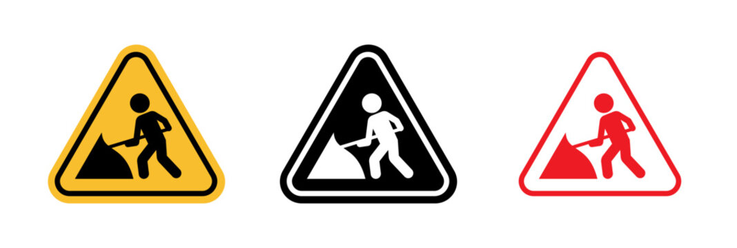 Under construction sign in flat style. Basic vector symbol illustration