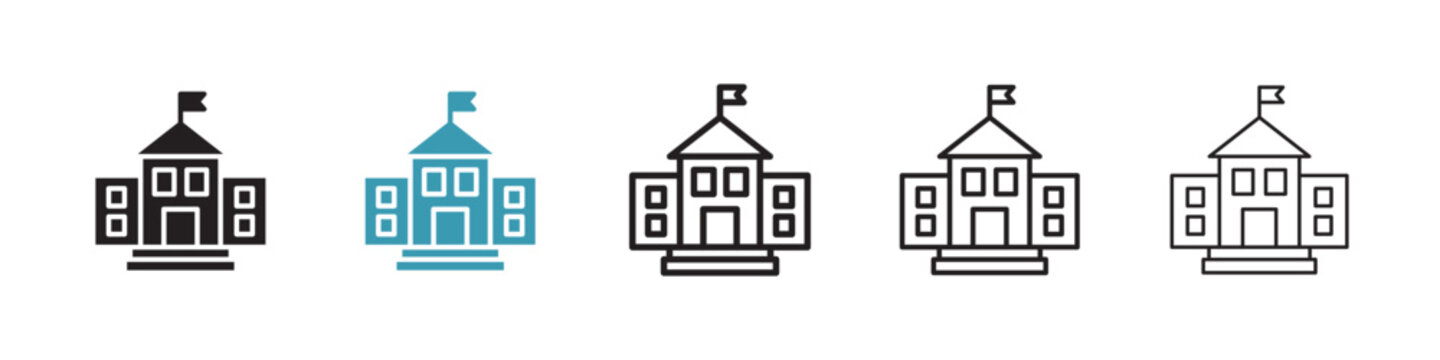 University icon in flat style. Basic vector symbol illustration