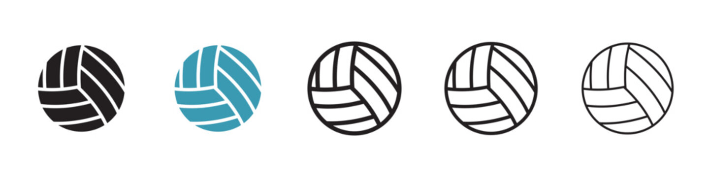 Volleyball ball icon in flat style. Basic vector symbol illustration