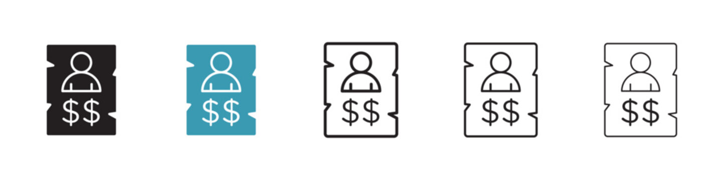 Wanted icon in flat style. Basic vector symbol illustration