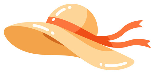Sunhat flat vector illustration icon designed for summer vacation fashion and beach travel themes © Graphic Assets