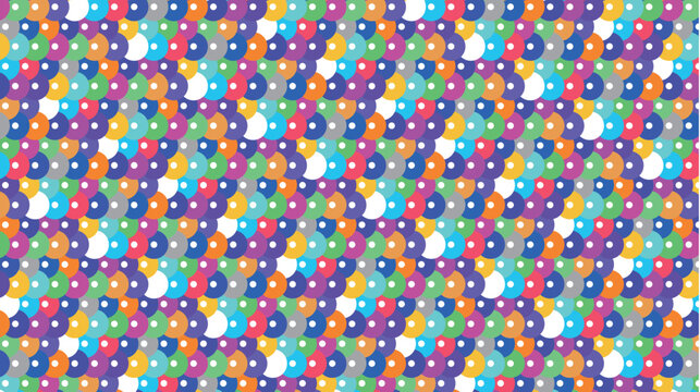 Colorful Abstract Pattern of Overlapping Sequin Circles