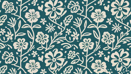 Fototapeta premium Illustration Of Seamless Floral Pattern Vector Design Template