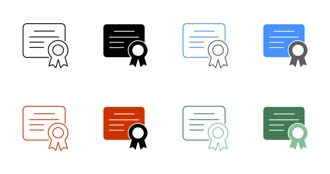 Official License and Professional Certification Icon Vector Illustration Editable