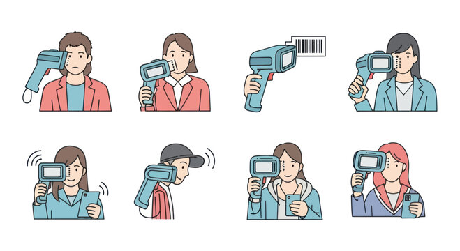 People Using Scanners and Barcodes in Various Settings for Inventory, Retail, and Logistics Operations - Diverse Individuals Scan Labels and Barcodes