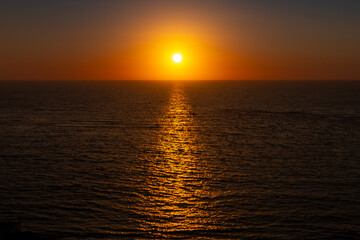 Obraz premium Beautiful sunset view over the Mediterranean sea in Alexandria, Egypt