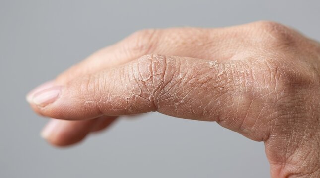 Close up of human hand pointing.