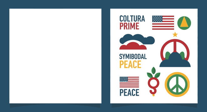 Colorful symbols representing peace and unity ideals