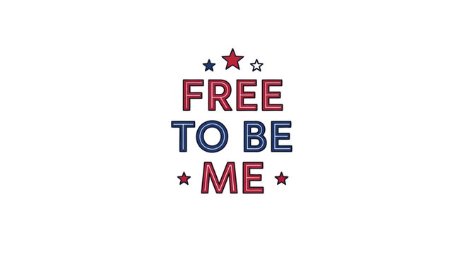 Colorful text design promoting self-expression and freedom