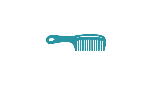 Teal wide tooth comb closeup.
