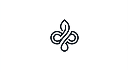 Simple black fleur de lis symbol. © samsul