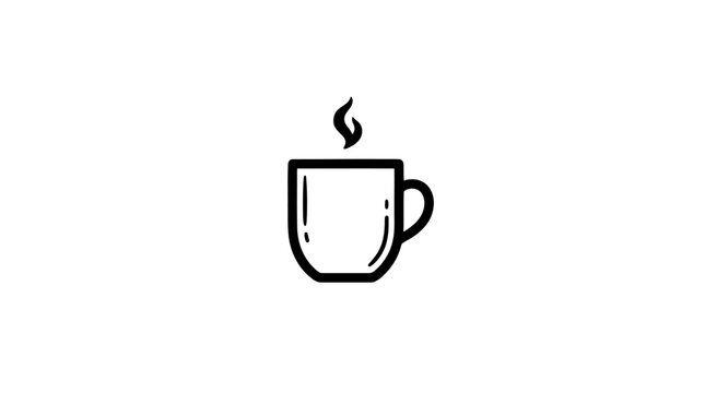 Steaming hot coffee cup icon.