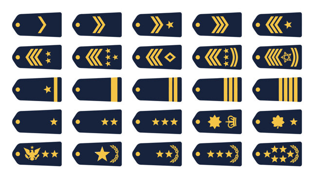 Navy Rank Insignia Collection - Military Stripes and Emblems