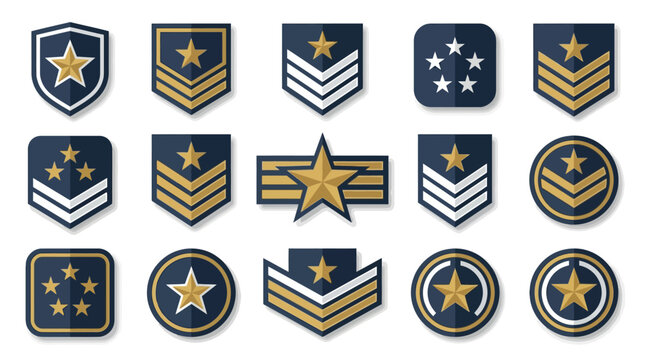 Military Ranks Insignia, Badges, Chevron, Stars, Emblem, Medals, Navy, Army, Air Force, Uniform