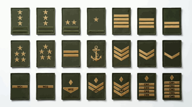 Military Rank Insignia Collection | Army Uniform Patches Display