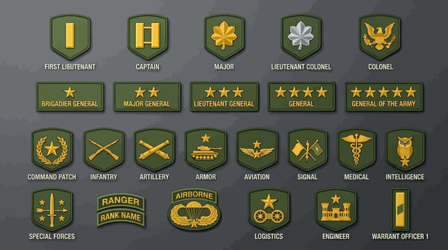 Military Ranks Insignia Collection - Army Badges and Patches
