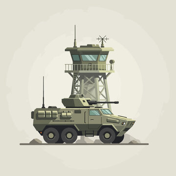 Armored Military Vehicle and Guard Tower