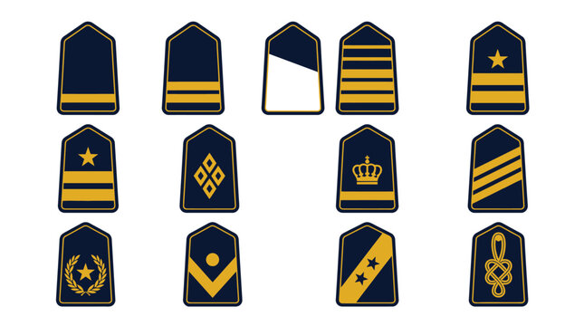 Naval Ranks Insignia - Military Epaulets and Badges Collection