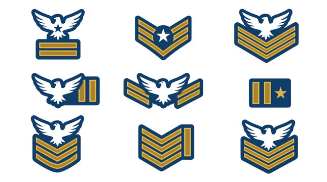 Military Rank Insignia, Ranks, Insignias, Badges, Military Emblem, Eagle and Stripes