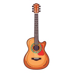 Naklejka premium Acoustic guitar musical instrument illustration
